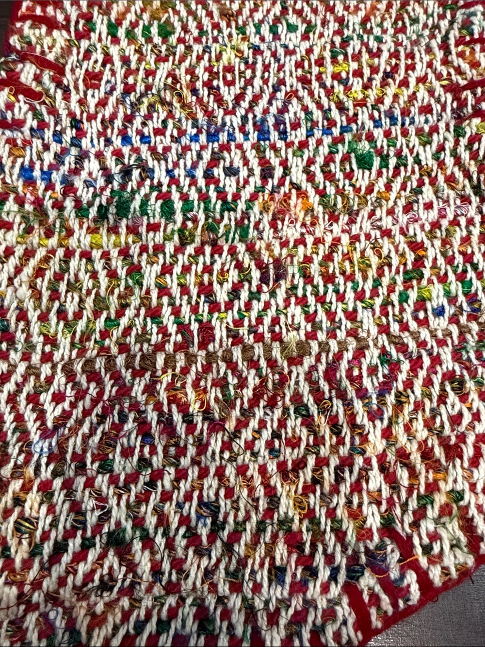 Handwoven Red Multicolor Stocking - Picture 3 of 4